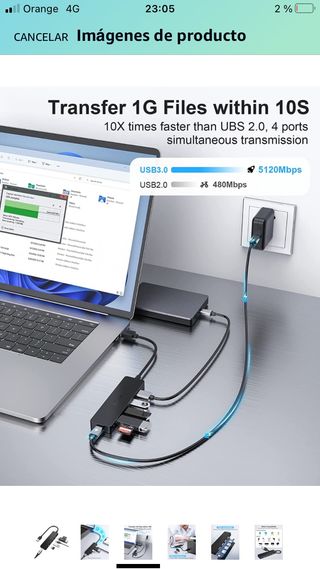 Accele Hub de Datos USB de 4 Puertos