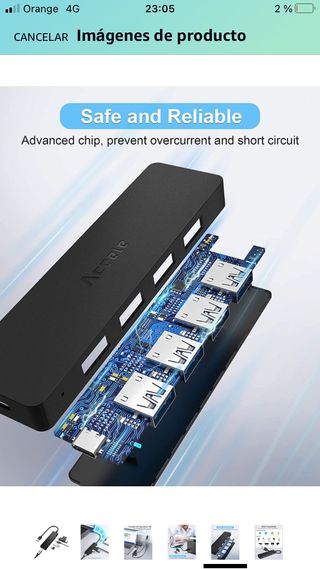 Accele Hub de Datos USB de 4 Puertos