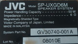 altavoz JVC 50w impedancia 6 ohmios