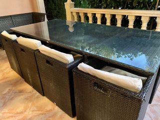 Conjunto mesa y sillones jardín