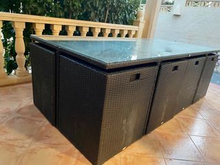Conjunto mesa y sillones jardín