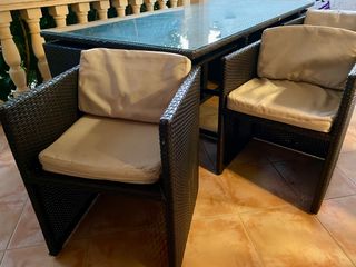 Conjunto mesa y sillones jardín