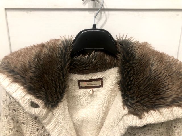 Giacchetto donna in lana e pelliccia molto calda