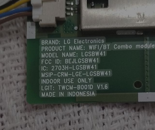 LG EAT 62093301 WIFI/BT MÓDULO LGSBW41 + INTERRUPT