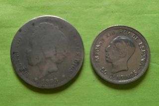 Lote 2 monedas plata Alfonso XIII.