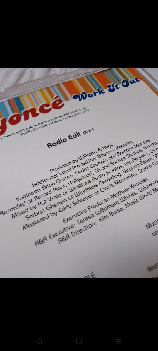 CD Promo Beyoncé - Work It out Radio Edit