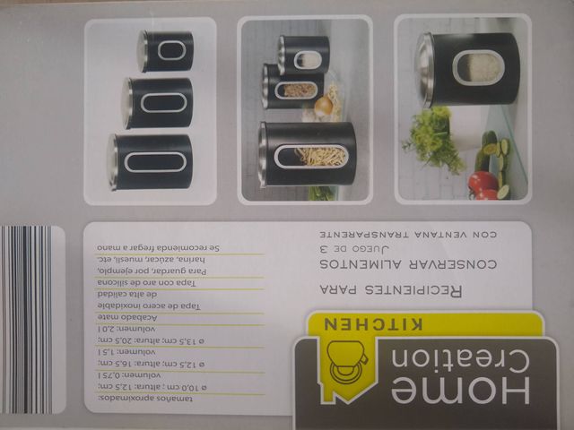 set de 3 contenedores herméticos x alimentos