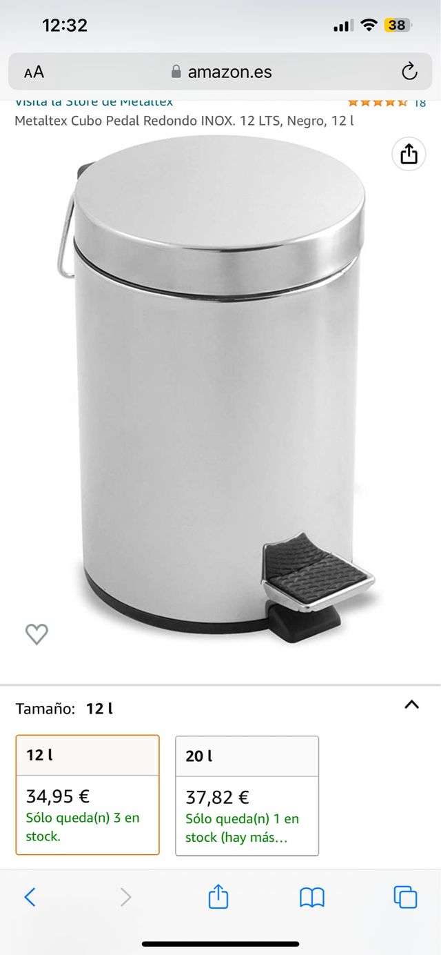 Cubo de basura metálica 10-12 L