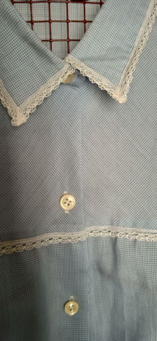 Camisa vintage cuadro Vichy azul bebé 