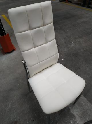SILLAS COMEDOR - SALÓN POLIPIEL BLANCAS- PACK DE 5