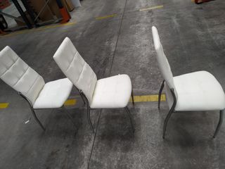 SILLAS COMEDOR - SALÓN POLIPIEL BLANCAS- PACK DE 5