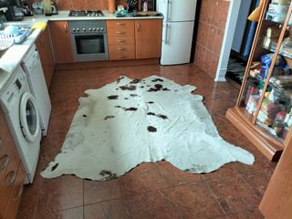 alfombra piel de vaca y pelo natural 230 cm x 200