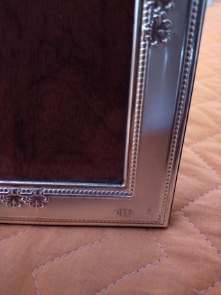 Piccola cornice da tavolo, in argento e vetro