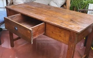 MESA de MADERA, Antiguo MOSTRADOR 140×68×81cm 