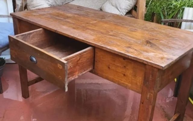 MESA de MADERA, Antiguo MOSTRADOR 140×68×81cm