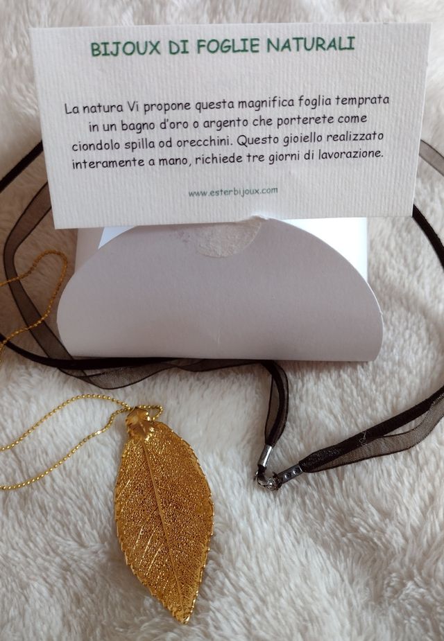 Foglia d'olmo in bagno d'argento e d'oro