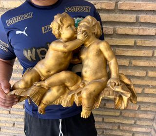 Gran Espejo en madera con ángeles Siglo XIX