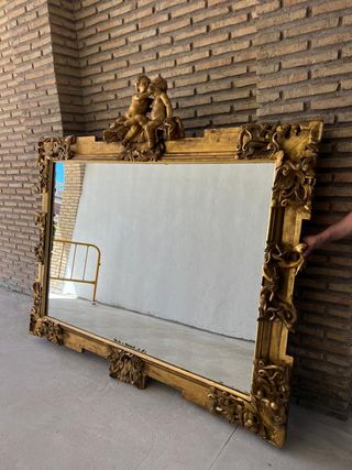 Gran Espejo en madera con ángeles Siglo XIX