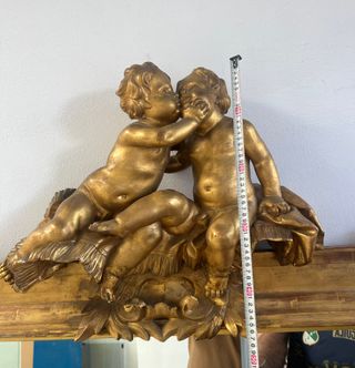Gran Espejo en madera con ángeles Siglo XIX