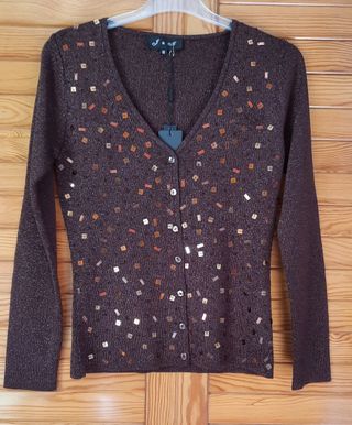 Chaqueta marrón fina de fiesta. A estrenar.