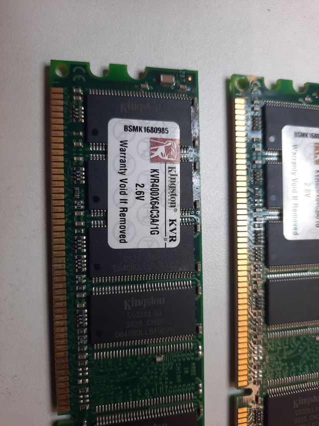 2 MEMORIA Ram 2G (2x1GB) KINGSTON