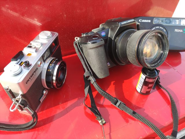 lote 3 maquinas de fotos 2 analgicas 1 digital