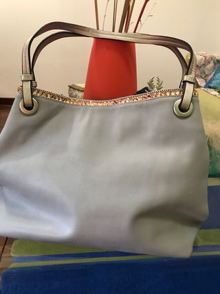 Borsa grande in similpelle con pietre luminose