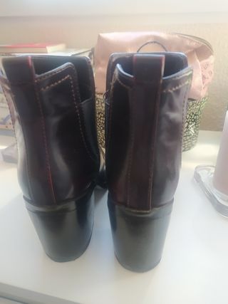 botin tacón ancho marrones 