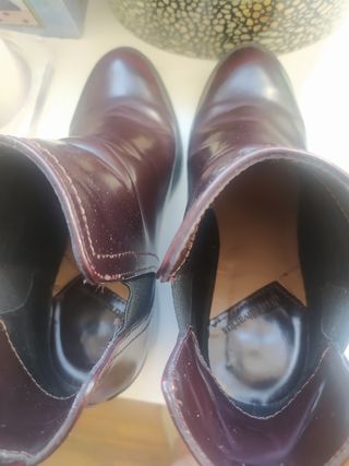 botin tacón ancho marrones 