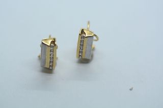 Pendientes Bicolor Oro 18 KT Brillantes
