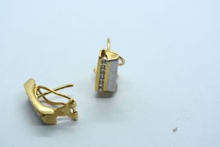 Pendientes Bicolor Oro 18 KT Brillantes