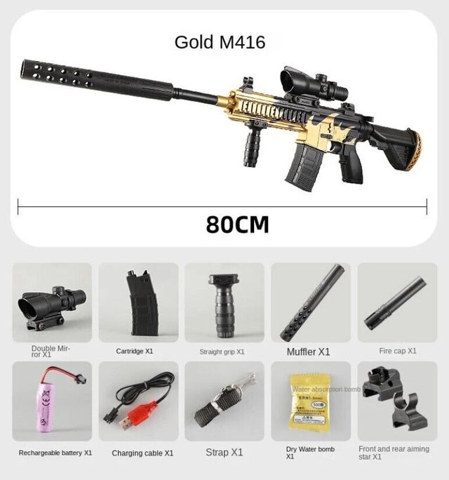 🔫 Juguete M416 Bolas dorada