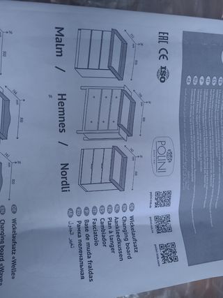 Cambiador blanco para comoda