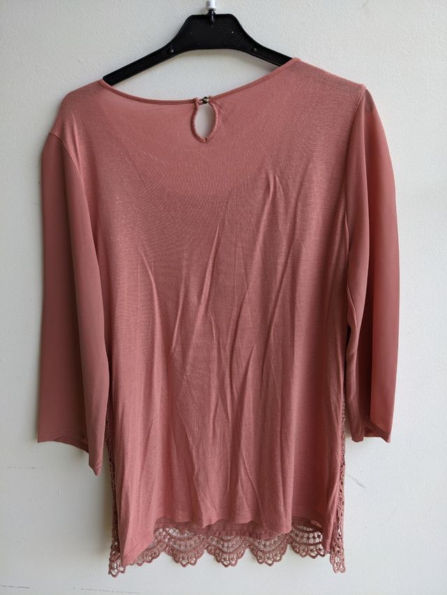 Camiseta talla S color rosa empolvado