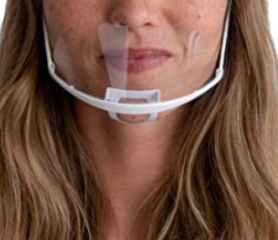 Maschera trasparente riutilizzabile