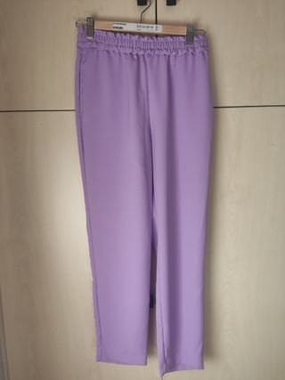 Pantalón lila pastel mujer 