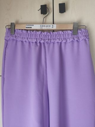 Pantalón lila pastel mujer 