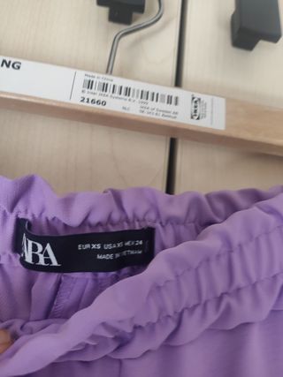 Pantalón lila pastel mujer 