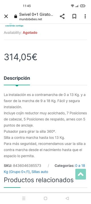 silla coche giratoria swivel