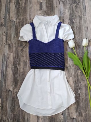Top crop 💙🖤 Zara 💙🖤 punto 💙🖤 talla S