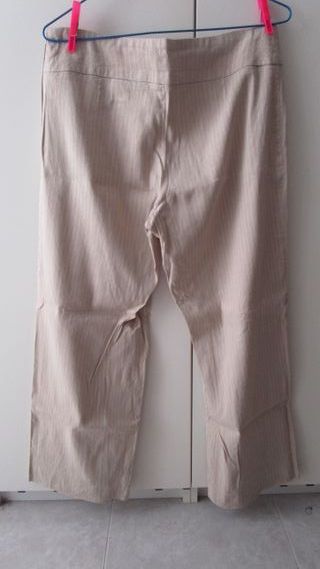 Pantalón mujer raya diplomática beige t.42