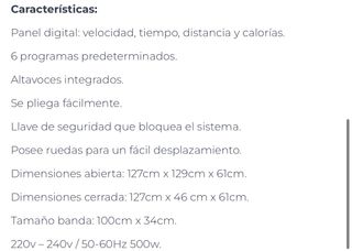 Cinta de andar y correr nueva