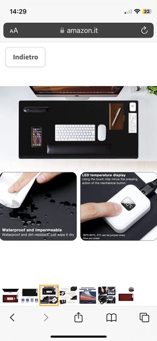 Tappetino riscaldante da scrivania