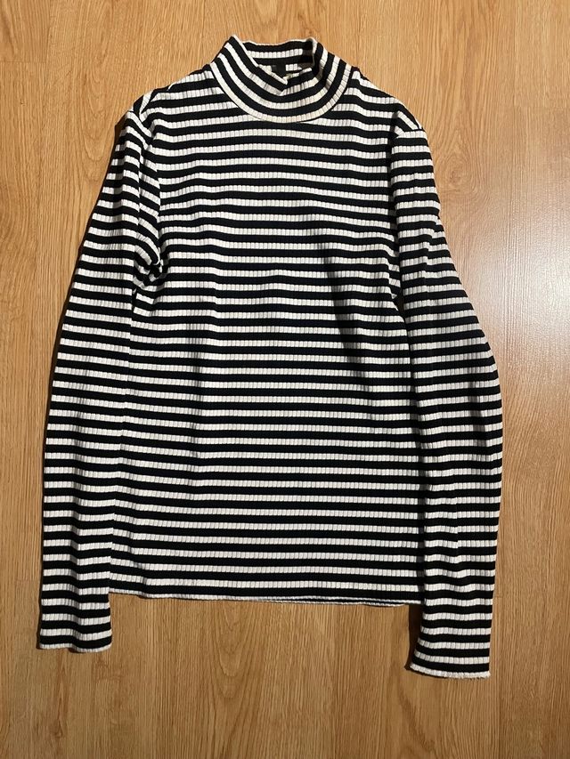 Jersey manga larga cuello pekinés rayas