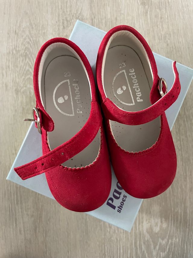 Zapato rojo ante niña talla 23