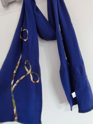 pañuelo, bufanda azul