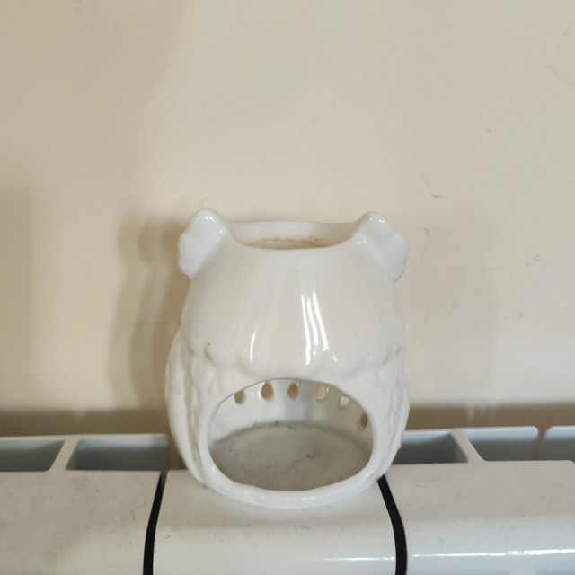 Portavela cerámica búho quemador aceite esencial