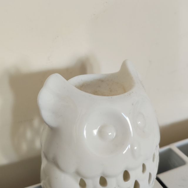Portavela cerámica búho quemador aceite esencial