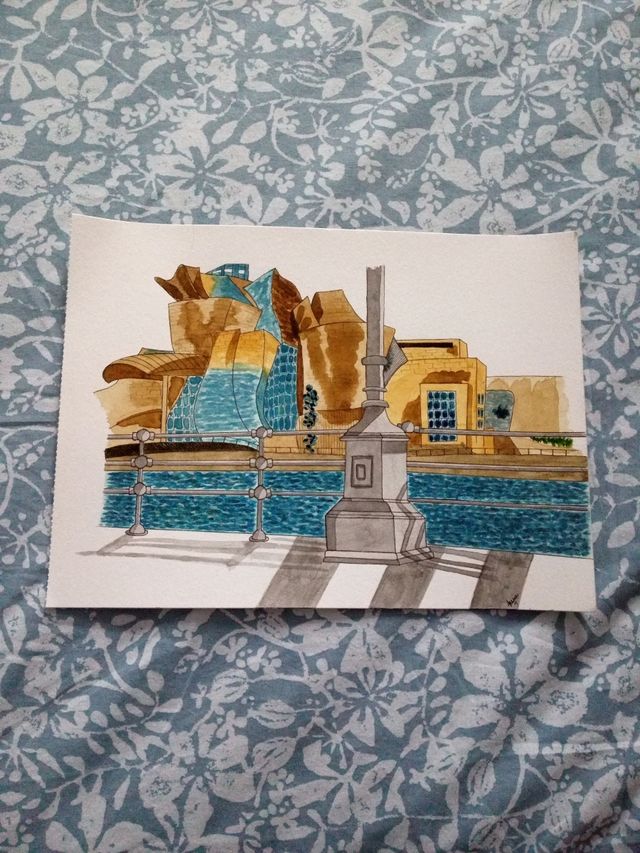 Acuarela Guggenheim de Bilbao 