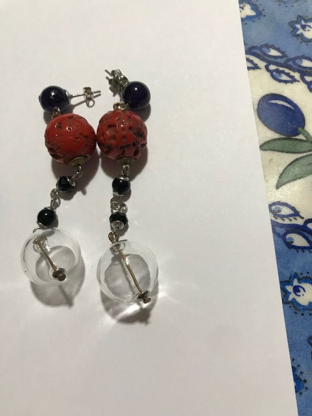 Set bracciale e orecchìni di pietra lavica